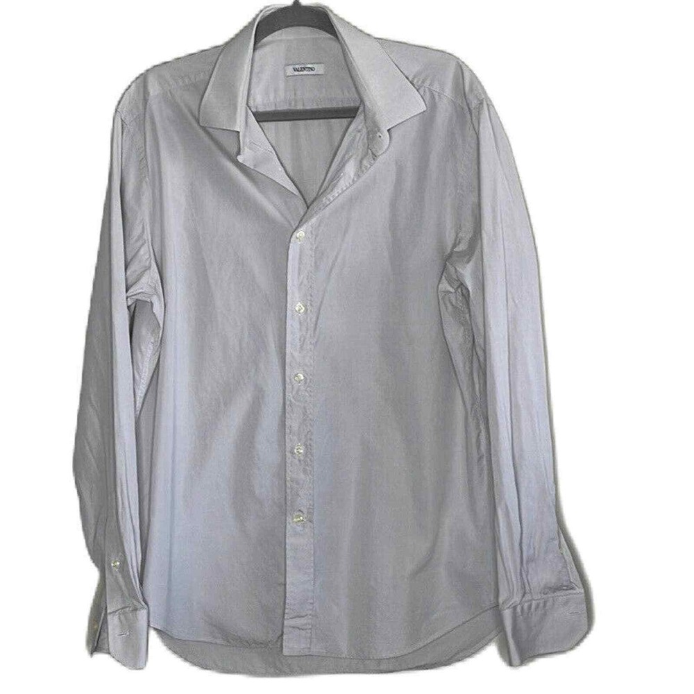 Valentino Button Down Gray Classic Fit Men's Shirt Size 17/43
